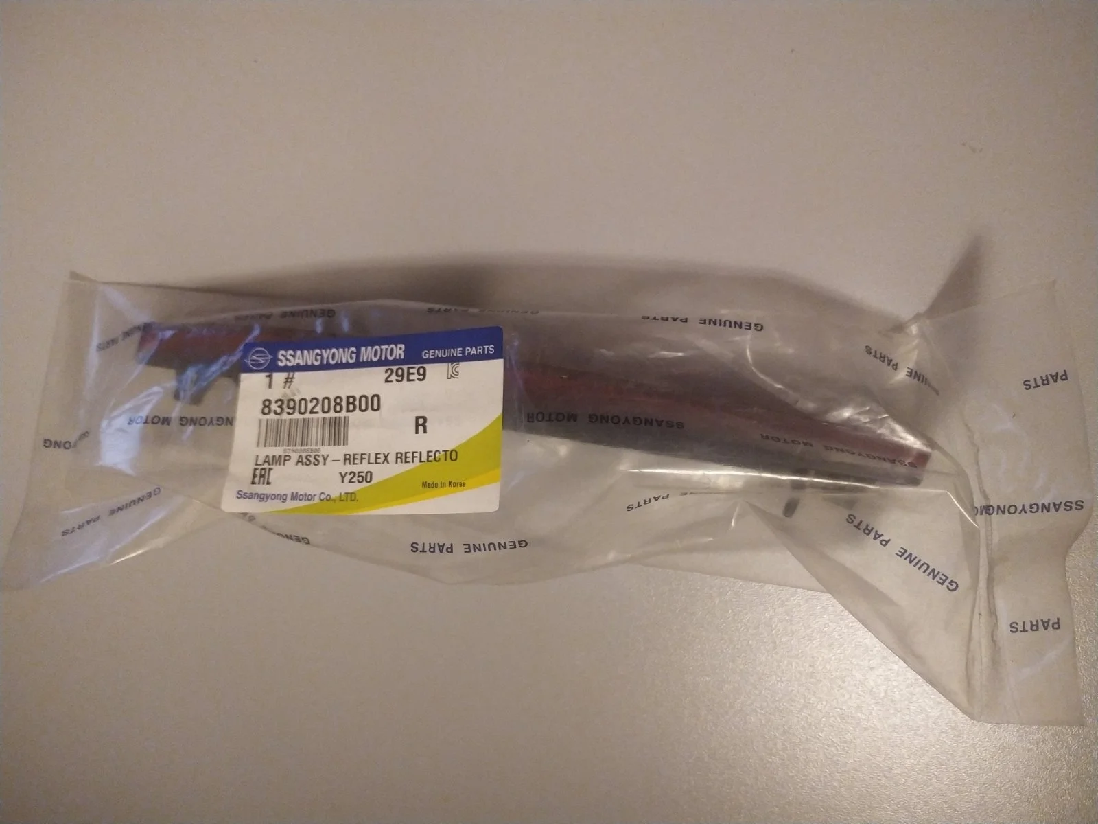 Катафот бампера SsangYong Kyron 2007>