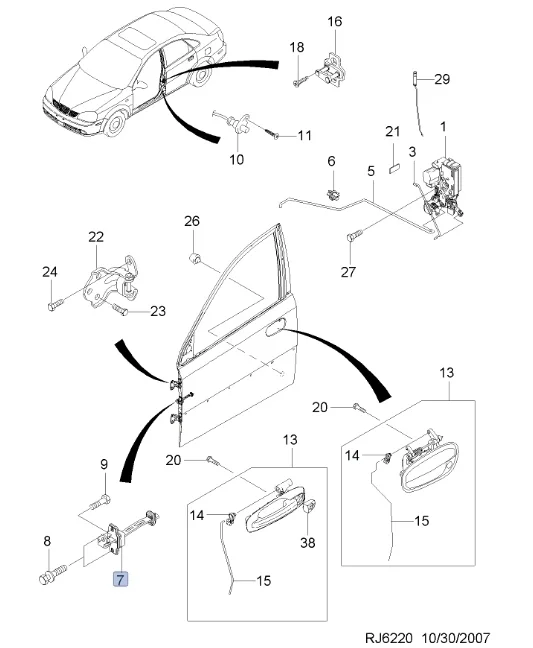 Ограничитель двери Chevrolet Lacetti 2008 J200