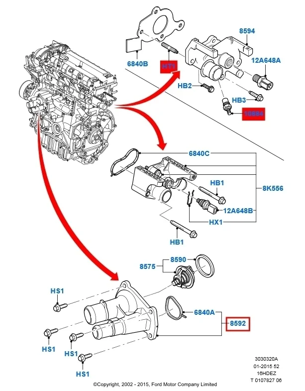 Корпус термостата Ford Fiesta 2008 CBK