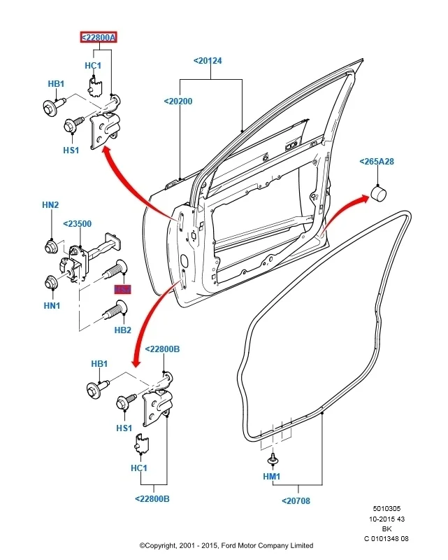 Петля двери Ford Fiesta 2008 CBK