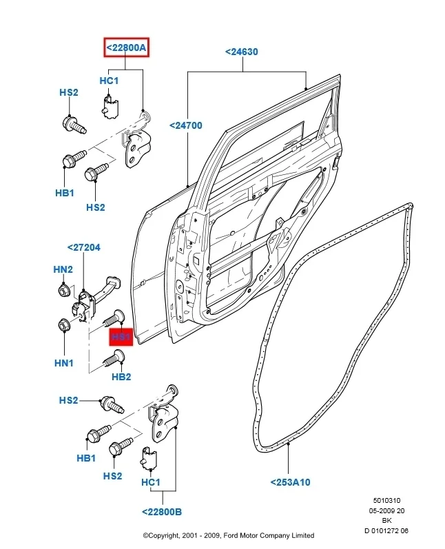 Петля двери Ford Fiesta 2008 CBK