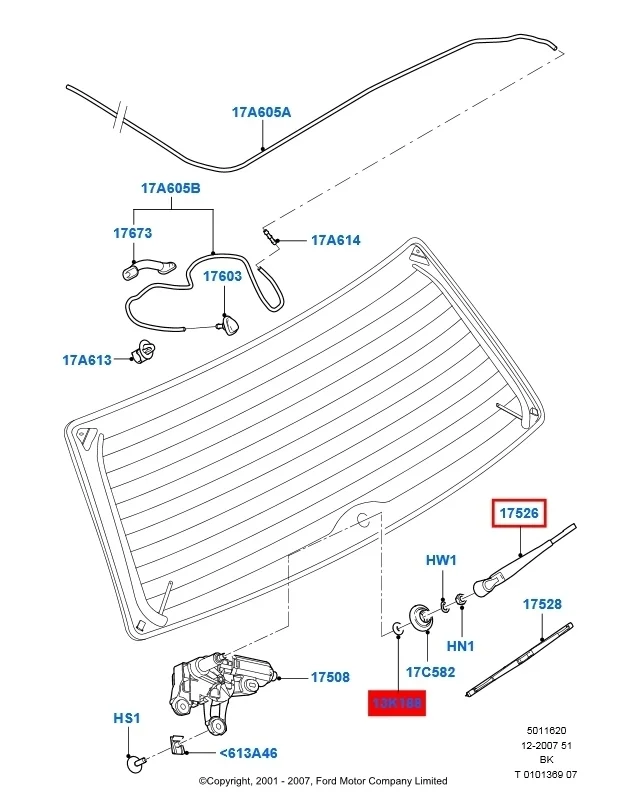 Поводок стеклоочистителя (дворник) Ford Fiesta 2008 CBK