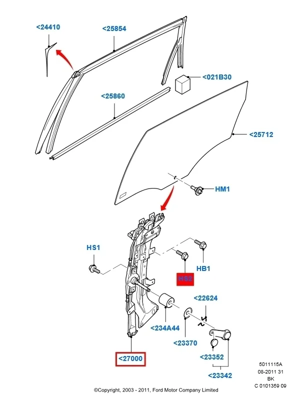 Стеклоподъемник Ford Fiesta 2008 CBK
