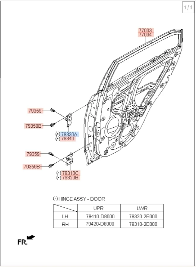 Петля двери Hyundai Creta 2020 GS