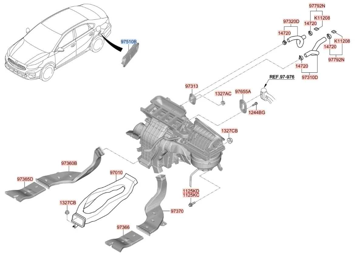 Решетка вентиляционная Kia Cerato 2018 BD
