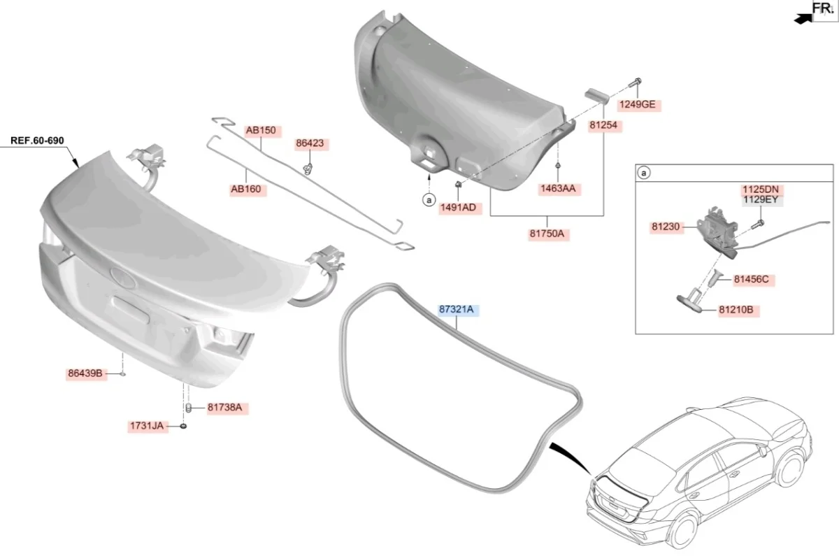 Уплотнитель багажника Kia Cerato 2018 BD