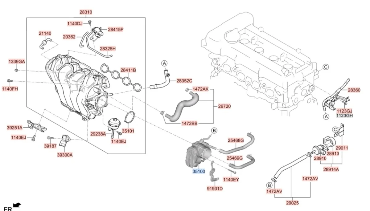 Дроссельная заслонка Kia Soul 2011 AM