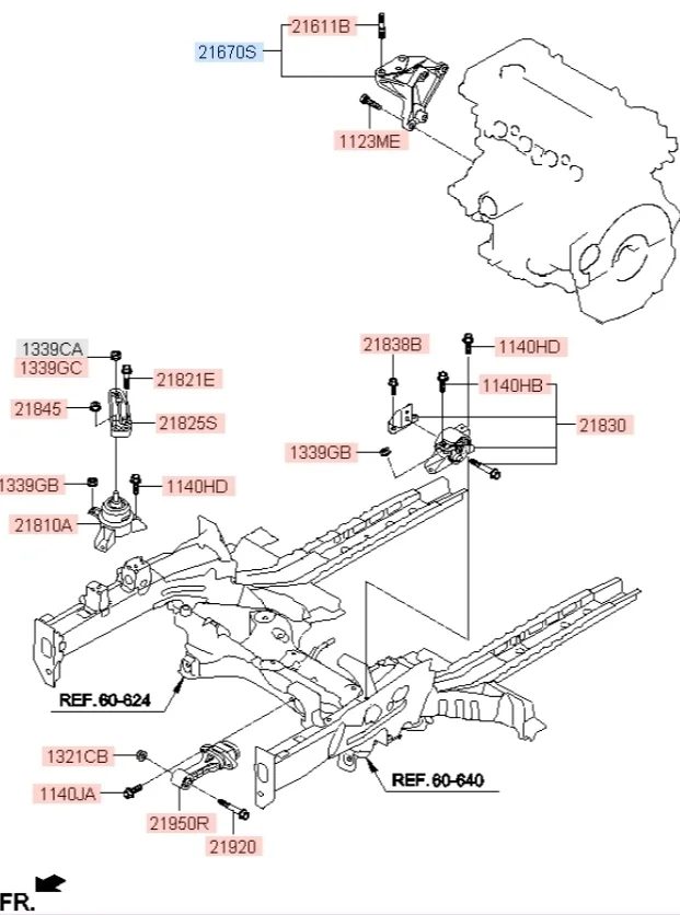 Кронштейн двигателя Kia Soul 2011 AM