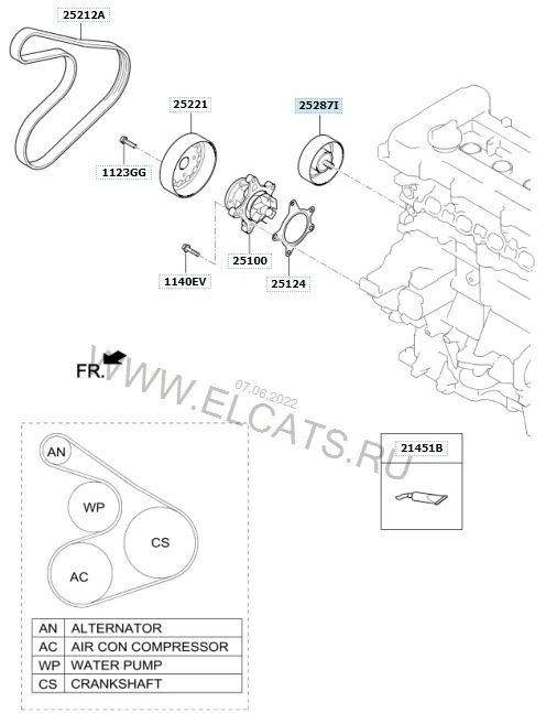 Ролик обводной Kia Soul 2011 AM