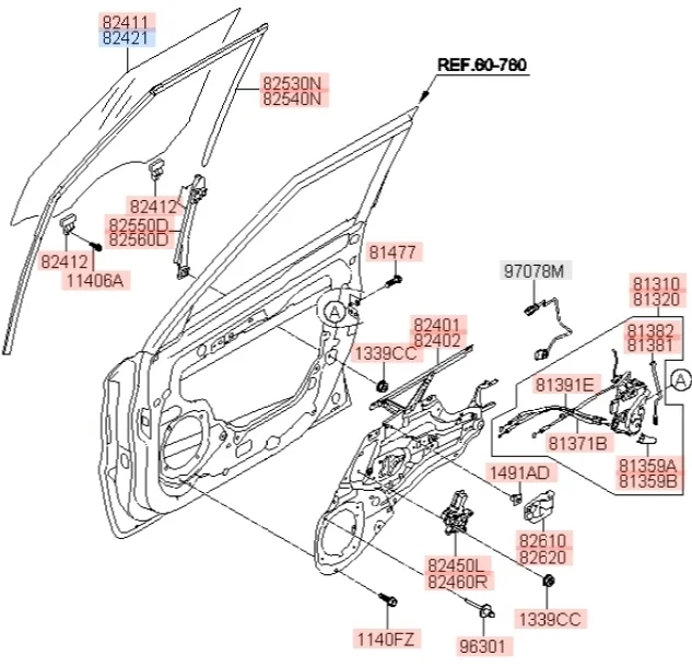 Стекло двери Kia Soul 2011 AM