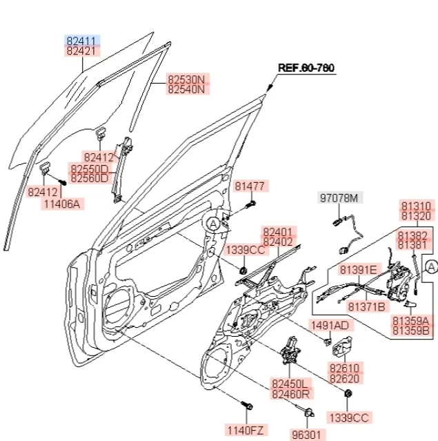 Стекло двери Kia Soul 2011 AM