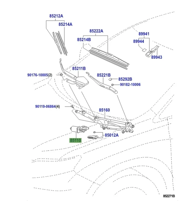 Моторчик стеклоочистителя Lexus RX450h 2012 AL10