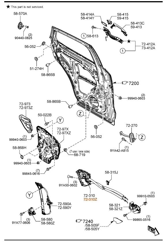 Замок двери Mazda CX-5 2021 KF