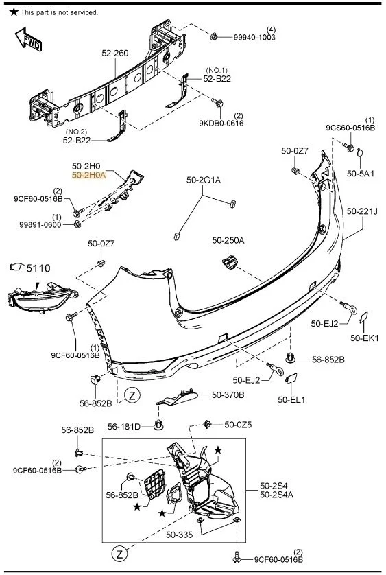 Кронштейн бампера Mazda CX-5 2021 KF