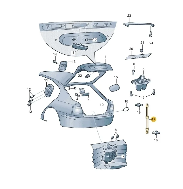 Амортизатор крышки багажника Skoda Octavia 2011 A5