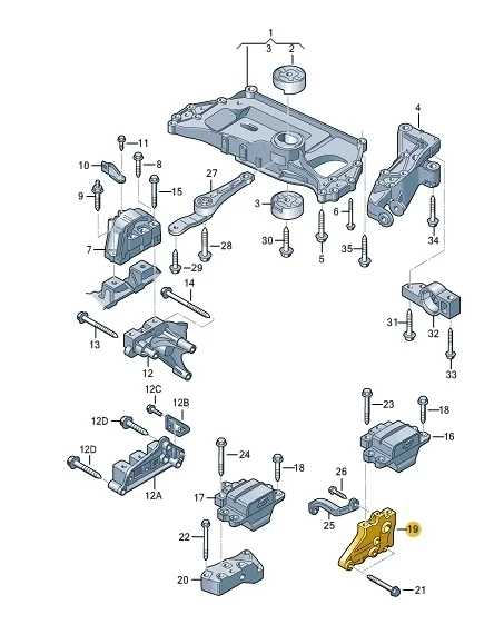 Кронштейн кпп Skoda Octavia 2011 A5