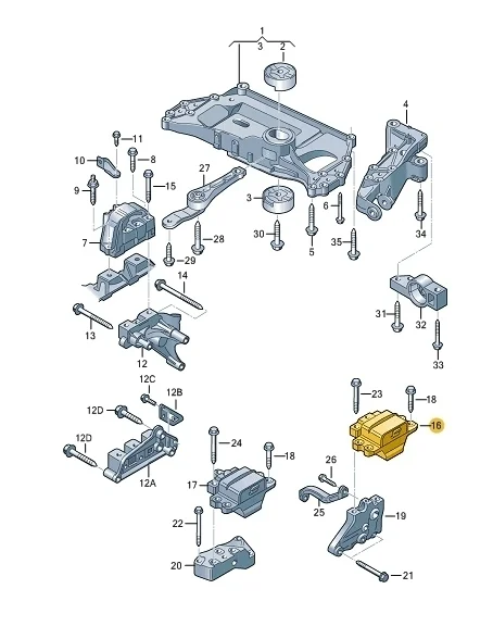 Подушка опора кпп Skoda Octavia 2011 A5