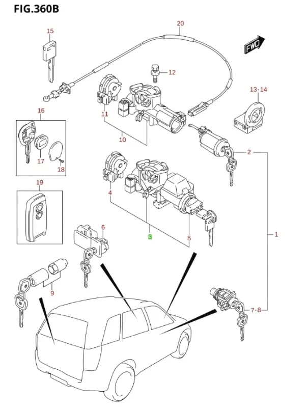 Замок зажигания Suzuki Grand Vitara 2007 JT