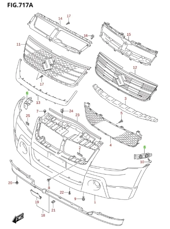 Кронштейн бампера Suzuki Grand Vitara 2008 JT