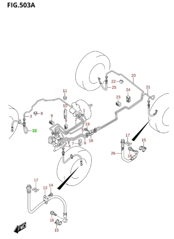 Тормозной шланг Suzuki Grand Vitara 2008 JT
