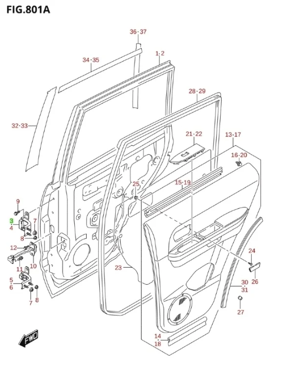 Петля двери Suzuki Grand Vitara 2013 JT