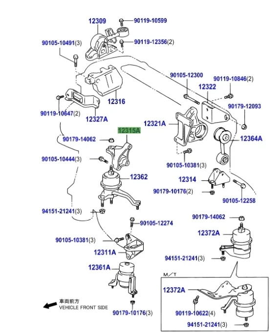 Кронштейн опоры двигателя Toyota Camry 2006 XV40