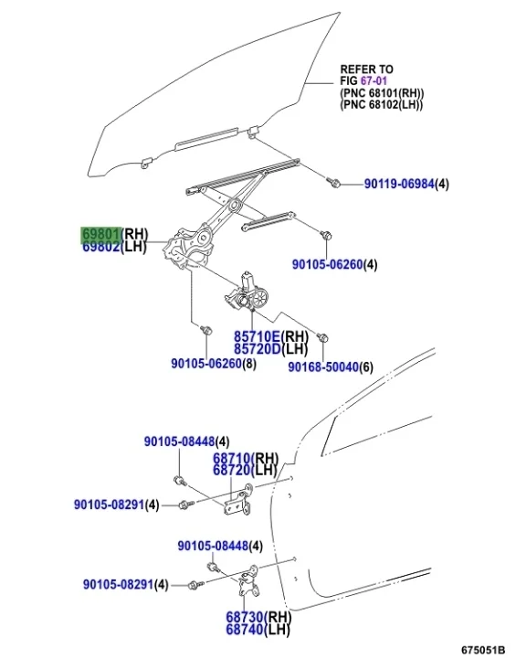 Стеклоподъемник Toyota Corolla 2008 E150