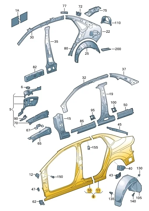 Стойка кузова центральная Volkswagen Polo 2014 Mk5