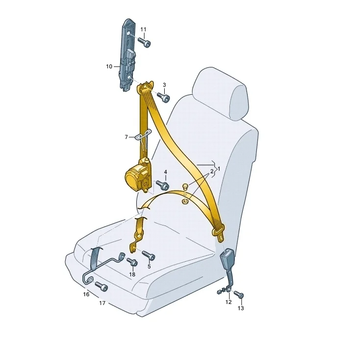 Ремень безопасности Volkswagen Polo 2013 Mk5