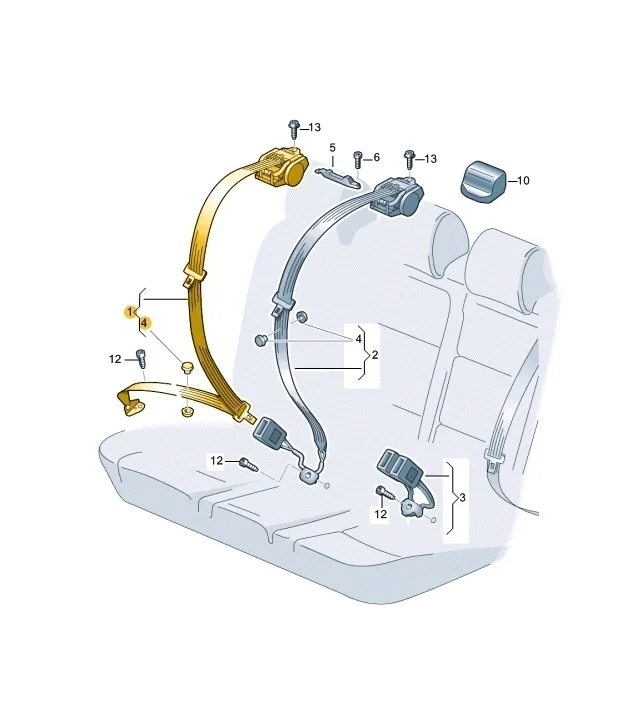 Ремень безопасности Volkswagen Polo 2013 Mk5