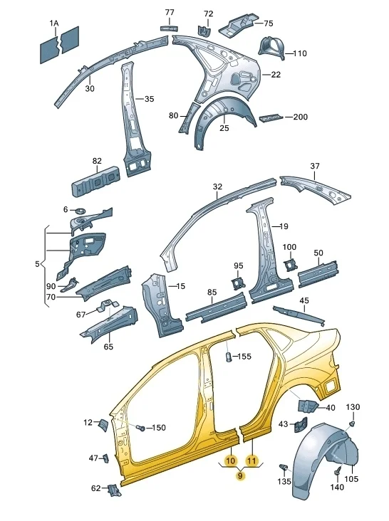 Стойка кузова центральная Volkswagen Polo 2013 Mk5