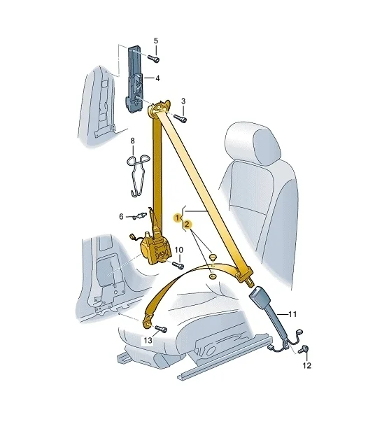 Ремень безопасности Volkswagen Tiguan 2018 Mk