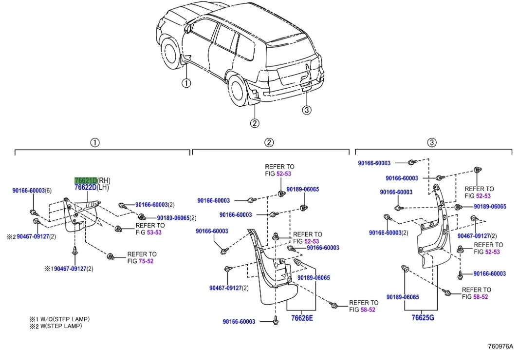 Брызговик Toyota Land Cruiser 2008-2021 J200