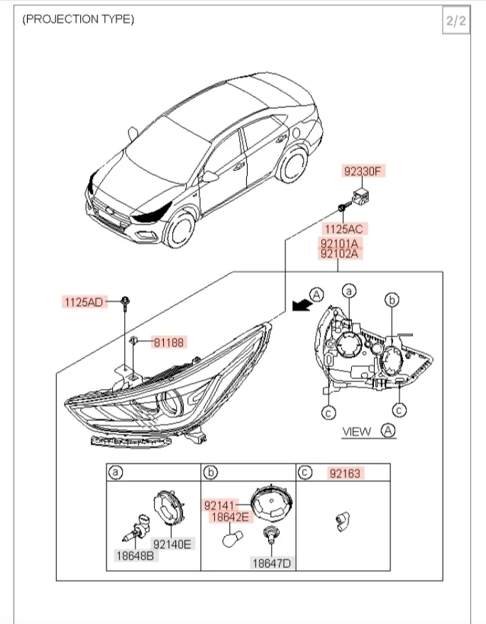 Кронштейн крепление фары Kia Rio 2017- FB