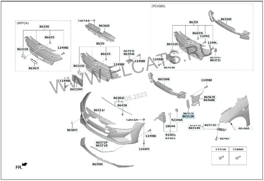 Решетка в бампер Hyundai Elantra Avante 2018 AD