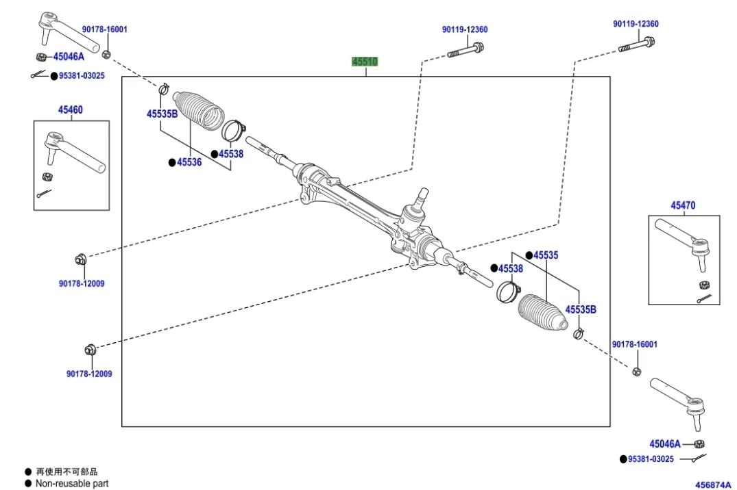 Рулевая рейка Lexus RX350 2015-2022 AL20