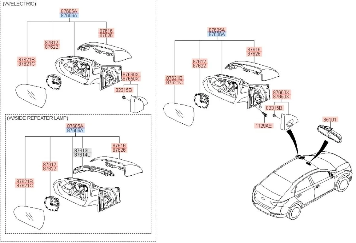 Зеркало Hyundai Solaris 2017- HCR