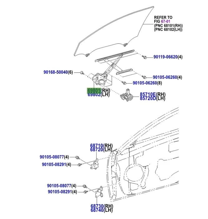 Стеклоподъемник Toyota Camry 2006 XV40