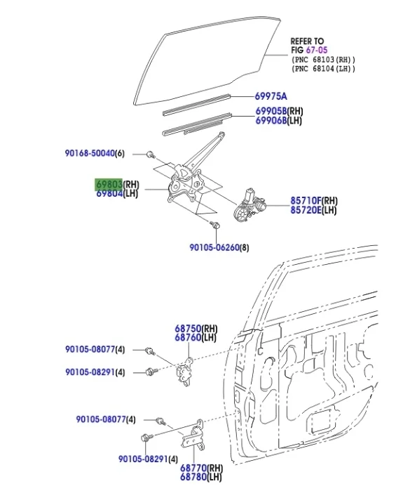 Стеклоподъемник Toyota Camry 2006 XV40
