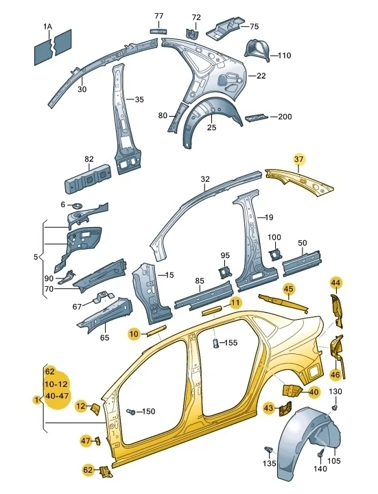 Стойка кузова центральная Volkswagen Polo 2012 Mk5