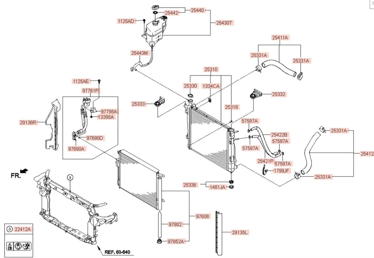 Радиатор двс Hyundai Santa Fe 2012 DM