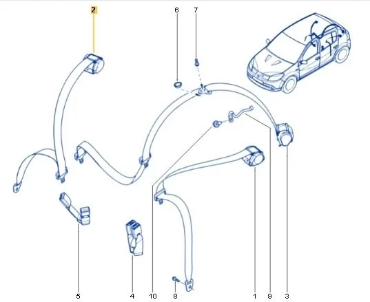 Ремень безопасности Renault Sandero 2014 BS11, B90