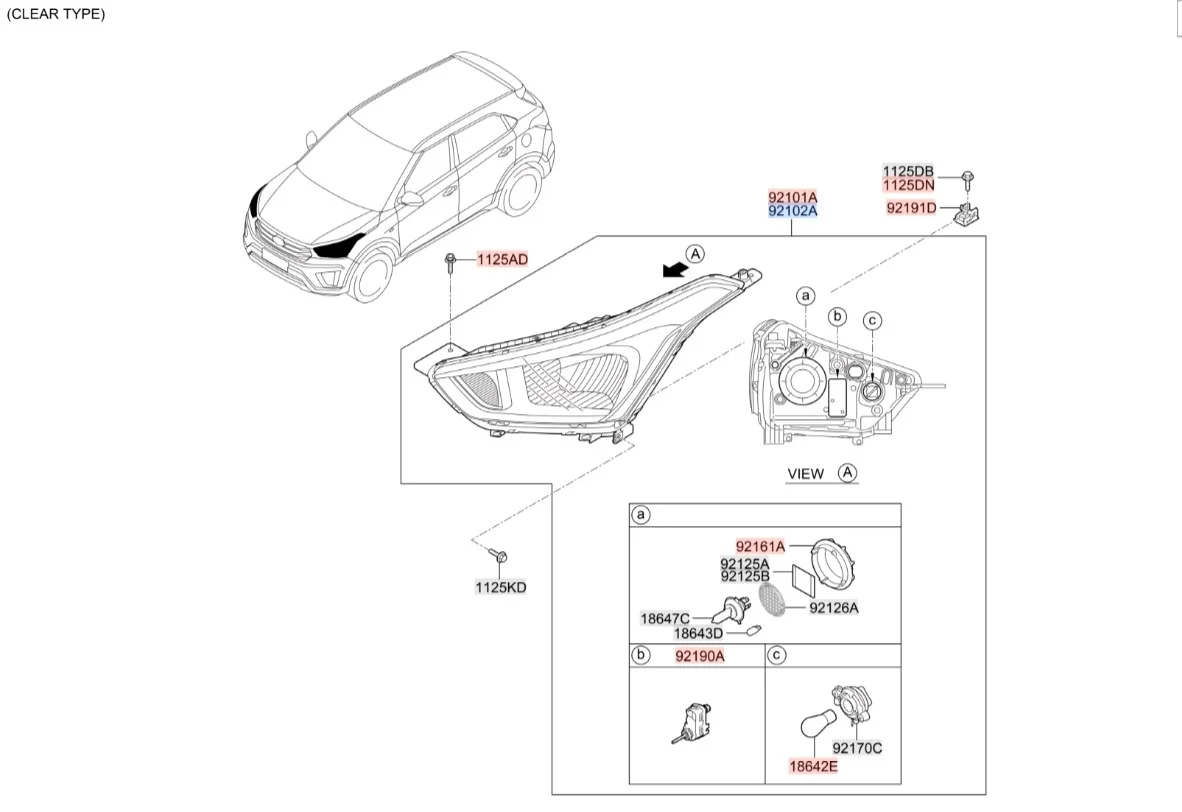 Фара Hyundai Creta 2018