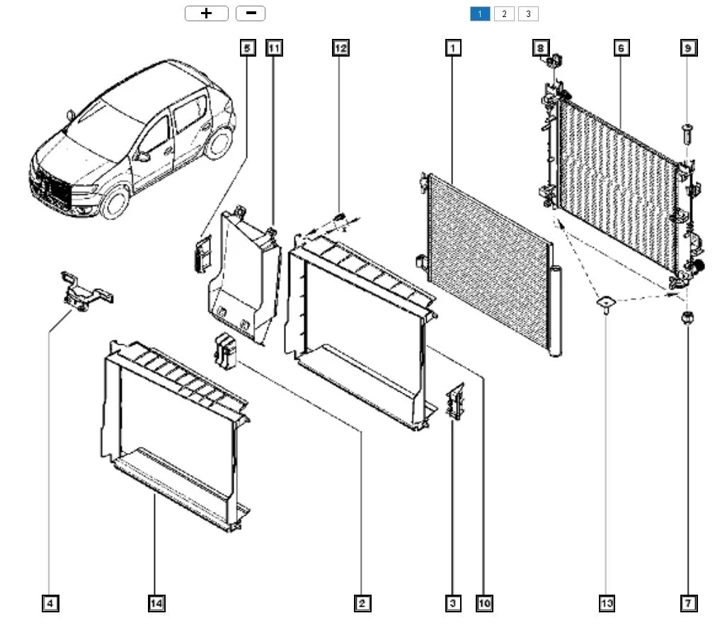 Радиатор кондиционера Renault Logan 2014- L8