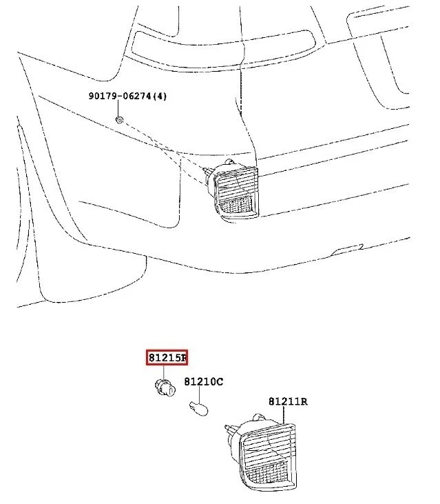 Фонарь противотуманный Toyota Land Cruiser 2008-2021 J200