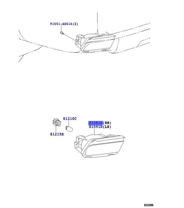 Фонарь противотуманный Toyota Land Cruiser Prado 2009-2023 J150