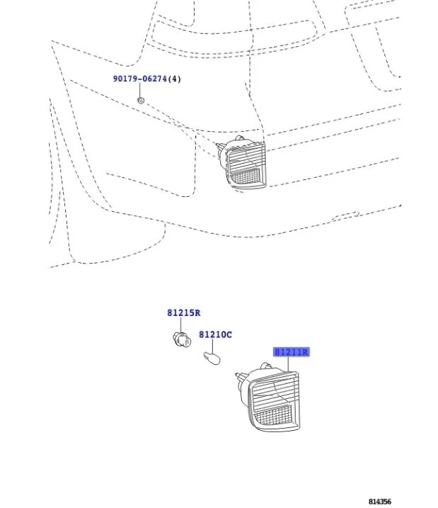 Фонарь противотуманный Toyota Land Cruiser 2008-2021 J200