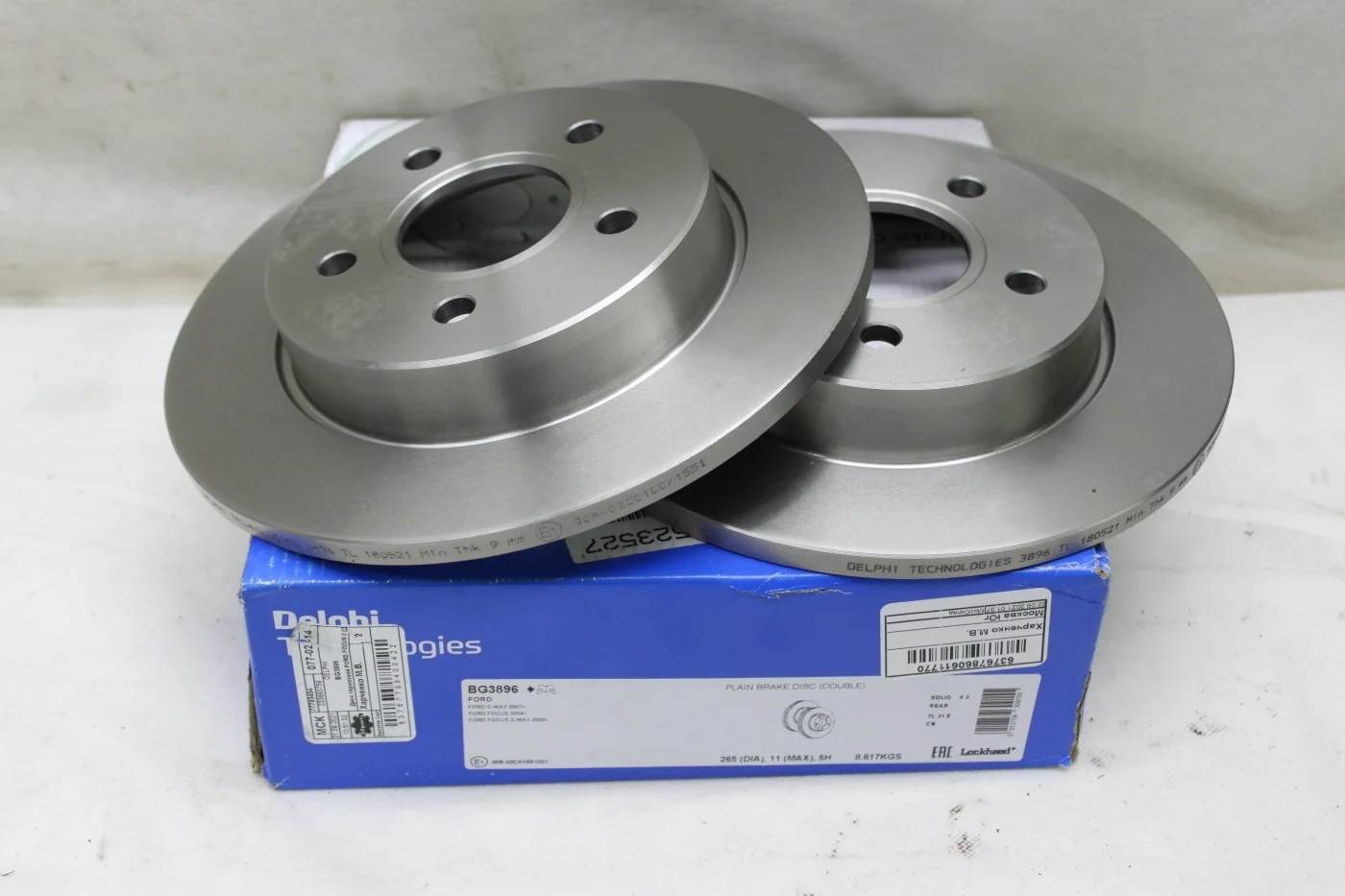 Диск тормозной задний новый Delphi Форд Фокус 2