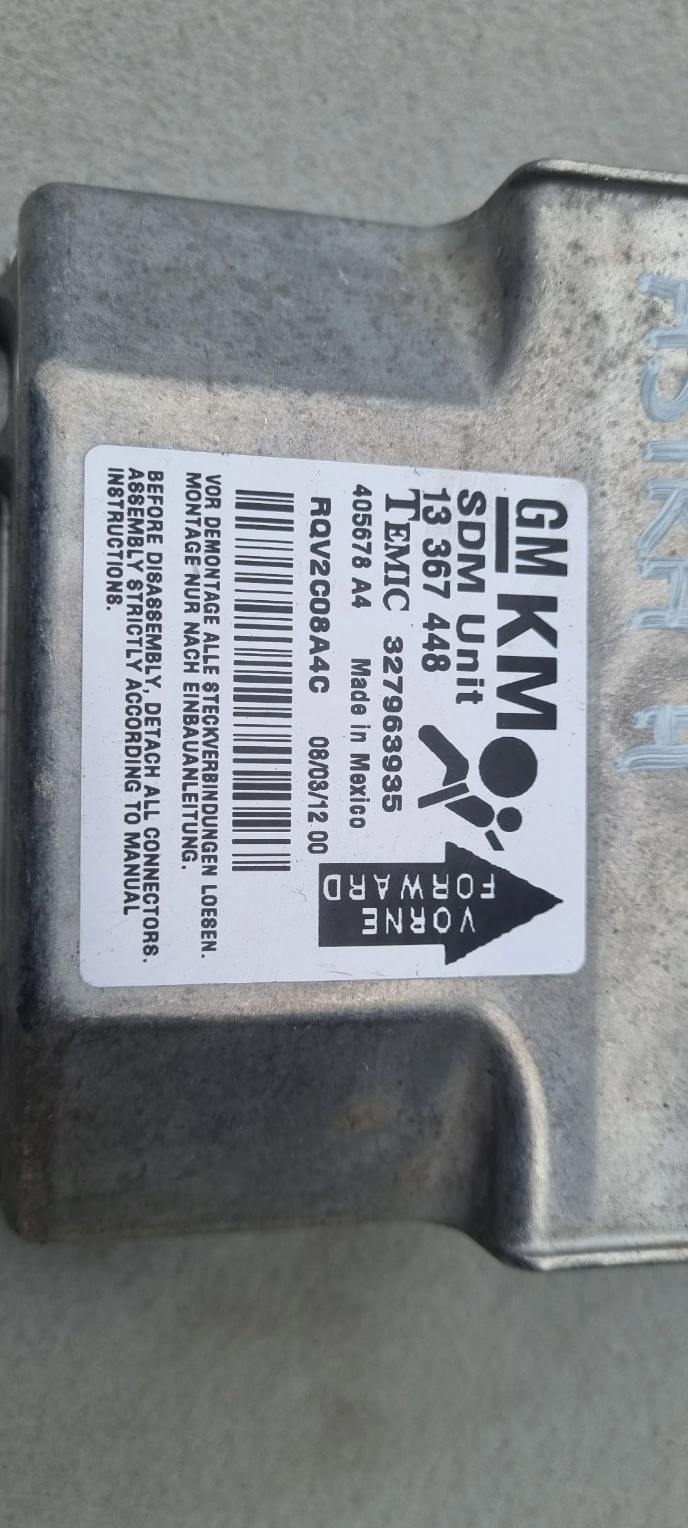 Блок управления AIR BAG для Opel Astra H / Family