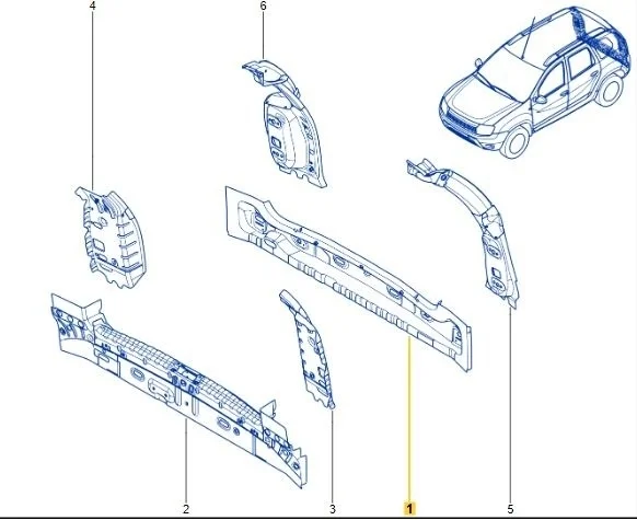 Задняя панель кузова Renault Duster 2015 HSM